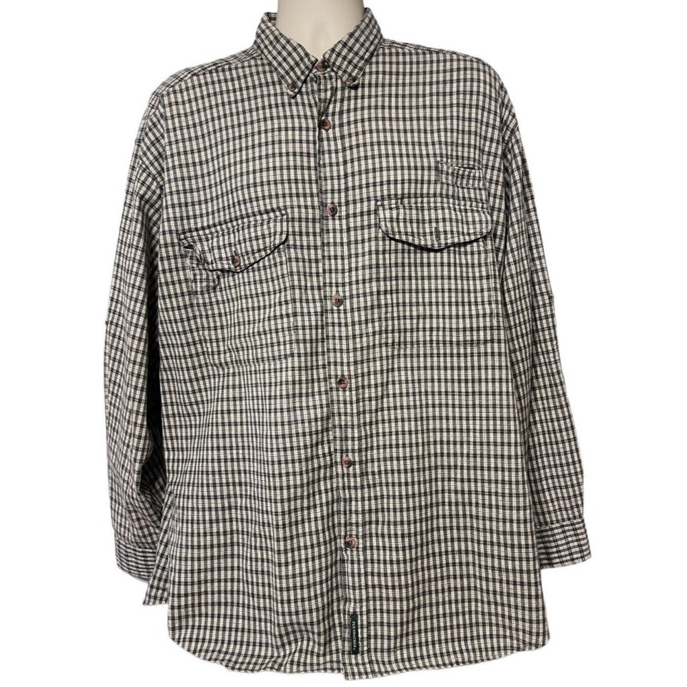 Flyshacker Button‎ Up Shirt Mens XL Plaid Long Sleeve